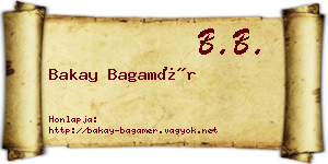 Bakay Bagamér névjegykártya